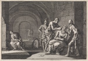 Hyrcanus with Ears Cut Off in Prison by Jan Luyken