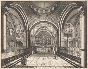 Choir of the Church of the Holy Sepulchre in Jerusalem by Jan Luyken