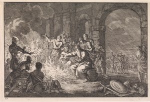 Paul is bitten by a viper in Malta by Jan Luyken
