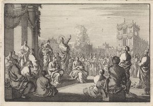 Sermon of Christ before the Temple by Jan Luyken