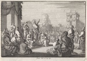 Sermon of Christ before the Temple by Jan Luyken