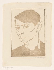 Self-portrait with Bow Tie by Jan Mankes (signed by artist)