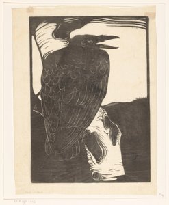 Raven on Birch Tree