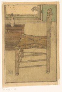 Chair with Rush Seat by Jan Mankes