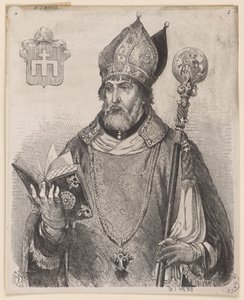 Andrzej Zebrzydowski, Bishop of Krakow - Woodcut after a Drawing by Jan Matejko by Jan Matejko