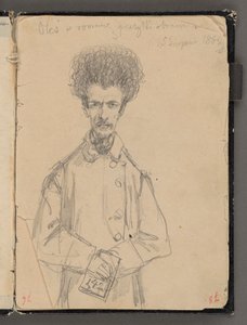Sketchbook of Jan Matejko from 1861-1863. Single-sided Drawing. Reverse: Aleksander Gryglewski (¾ figure). by Jan Matejko