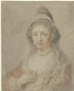 Portrait of Sara van Baerle, Wife of Philips van Dorp by Jan Maurits Quinkhard