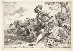 Shepherd with a Bagpipe by Jan Miel