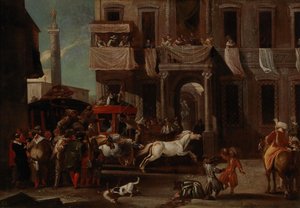 The Race of the Berber Horses in Rome by Jan Miel