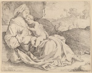 The Virgin and Child on a Grassy Bank by Jan Miel