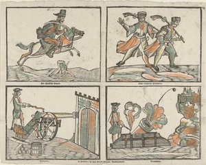 Four Scenes with Soldiers (title on object) by Jan Nieuwenhuyzen