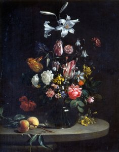Still Life: Bouquet of Flowers in a Glass Vase by Jan Olis