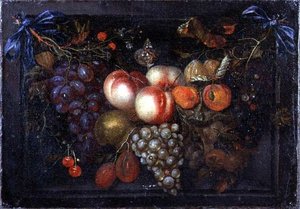 Still Life of Fruit in a Stone Niche by Jan Pauwel the elder Gillemans
