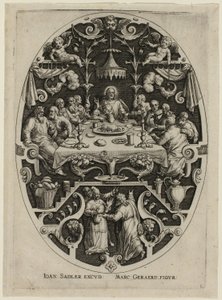 Last Supper, from Passion of Christ by Jan Sadeler I