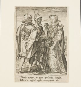 A Marriage Founded on Wealth, Which is the Work of the Devil (engraving) by Jan Saenredam