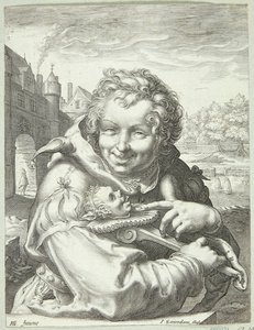 Laughing Jester with a Marotte by Jan Saenredam
