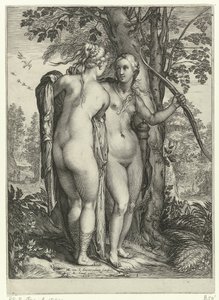 Diana and a Nymph before a Tree (Diana and Her Nymphs)