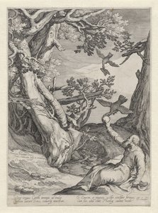 Elijah Fed by Ravens in the Wilderness by Jan Saenredam