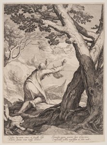 Elisha Receives the Robe of Elijah, from Four Scenes from the Life of the Prophets, Isaiah, Ahajah and Elisha by Jan Saenredam