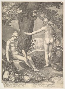 Eve Giving Adam the Forbidden Fruit by Jan Saenredam