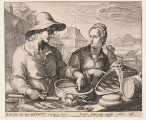Farmer and His Wife at Market by Jan Saenredam