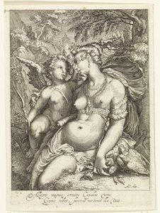 Venus and Cupid by Jan Saenredam