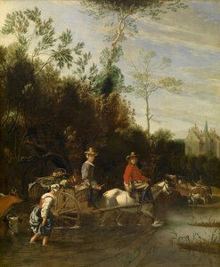 Shallow Water near a Castle by Jan Siberechts