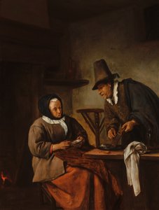 An Old Couple Making Caudle
