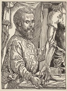 Andre Vesale, copy by Boris Mestchersky, illustration from Histoire de la Nation Francaise, Sciences, Volumes I and II, by Gabriel Hanotaux, 1924 by Jan Stephen van Calcar