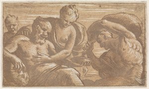 Faun Pouring Wine for a Seated Man