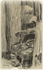 Partially Curtain-Covered Armchair