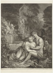 Vertumnus and Pomona by Jan Verkolje (I)