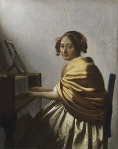 A Young Woman seated at a Virginal
