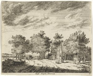 Landscape Halfway Overveen Half wegen Overveen (title on object) Landscapes of the Surroundings of Haarlem (series title) Views Outside Haarlem, Done by J.V.V. (series title on object) by Jan Vincentsz. van der Vinne