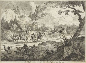 Wolf Hunt near Conflans, Savoie by Jan Vincentsz. van der Vinne
