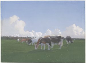 Grazing Cows in a Meadow