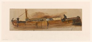 Long Boat with Skipper by Jan Weissenbruch