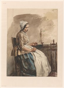 Spinning Young Woman by Jan Weissenbruch