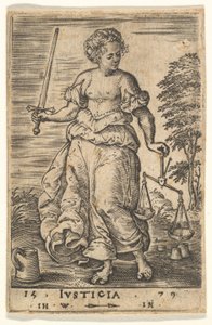 Justice, an Allegorical Figure Holding a Balance in Her Left Hand and a Sword in Her Right, 1579