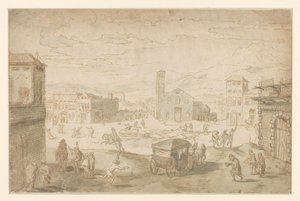 The Month of February: Carnival Scene in an Italian Square by Jan Wildens