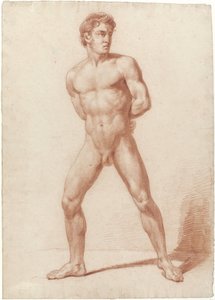 Standing Male Nude, Arms on Back by Jan Willem Pieneman