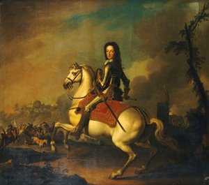 Portrait of King William III at the Battle of the Boyne in 1690 by Jan Wyck