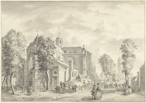 Pieterskerk in Utrecht with the Dom in the Background by Jan de Beijer