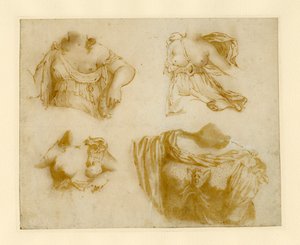 Four Studies of a Draped Torso by Jan de Bisschop