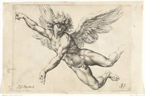 Study for a Naked, Flying Angel