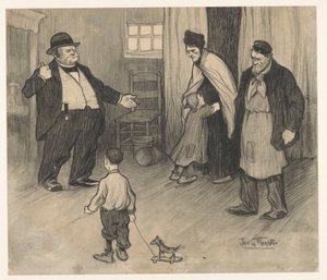 Landlord Evicts Family by Jan de Waardt (signed by artist)