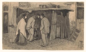 Figures at a Stall by Jan de Waardt