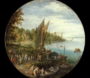 A Wooded Estuary with a Ferry