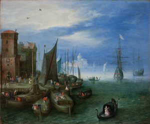 Port Scene in Venice by Jan the Elder Brueghel