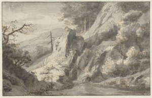 Mountain Landscape with Dead Pine Tree by Jan van Aken
